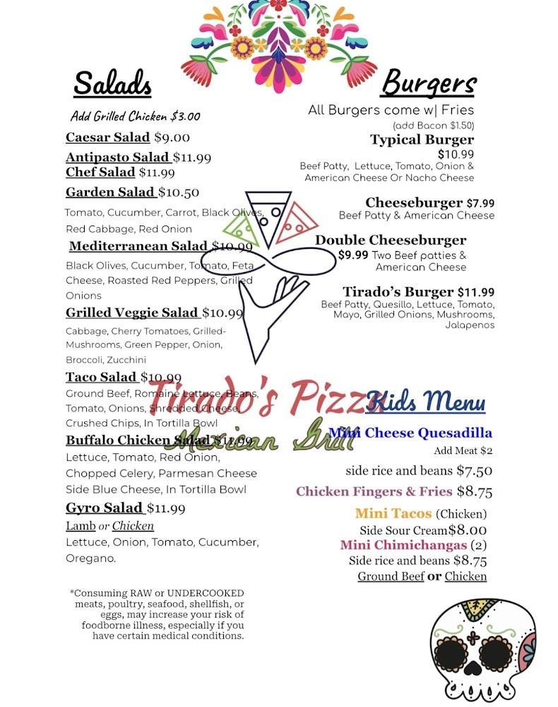 Tirado's Pizza Mexican Grill Menu image 4